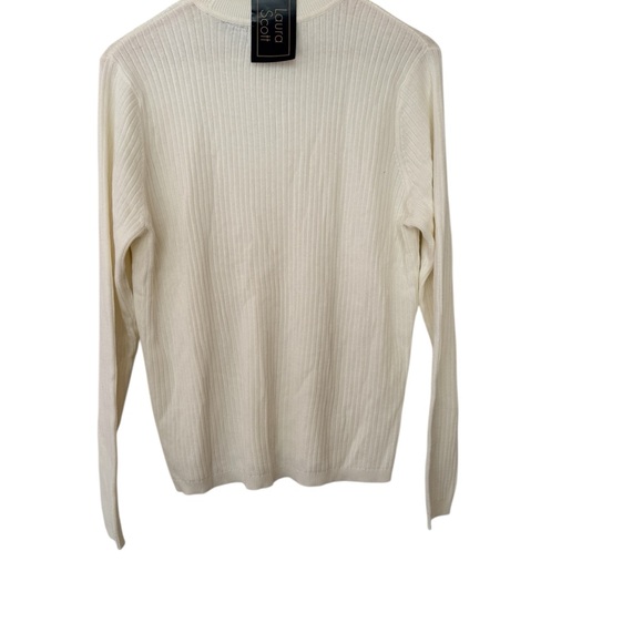 Laura Scott Ivory Ribbed Knit Mock Neck Sweater Women XL NWT Vintage - Picture 12 of 12
